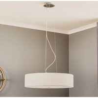 Nowodvorski Lighting Hänglampa Viviane med textilskärm, vit