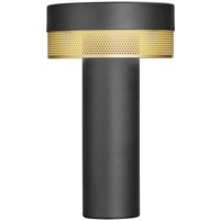 HELL LED table lamp Mesh rechargeable battery, height 24cm, black/gold