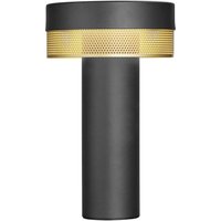 HELL LED-bordslampa Mesh uppladdningsbart batteri, höjd 24 cm, svart/guld