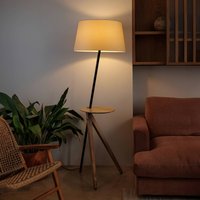 FARO BARCELONA Treewood floor lamp, ash/beige, fabric/wood, height 175 cm