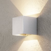 ORION LED-utomhusvägglampa Cube, aluminiumfärgad, metall, 10 cm, upp/ner