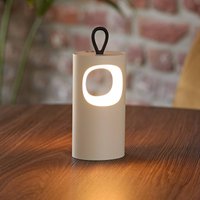 Sigor LED rechargeable table lamp Lunari, beige, 16 cm, metal, CCT IP44