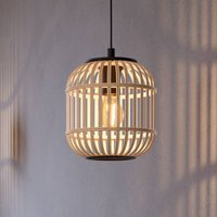 EGLO Bordesley pendant light, wooden lampshade, 21 cm