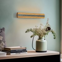 Quitani Elis LED wall light, oak/black