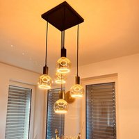 Segula Madox Square 5X Wave hanging light, black, steel, E27