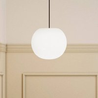 Casablanca Acai hanging light, white/black, glass, Ø 26 cm, E27
