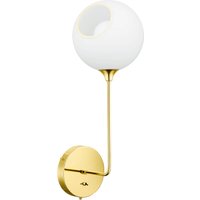 DESIGN BY US Vägglampa Ballroom Long, vit/guld, strömbrytare