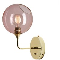 DESIGN BY US Ballroom Short vägglampa, rosa, glas, munblåst