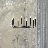 Nowodvorski Lighting ORTO chandelier, black, metal, Ø 73 cm, 8-bulb