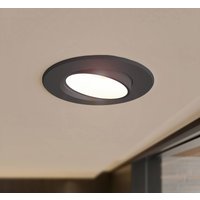 Prios luminaire encastrable LED Shima, noir, 9 W, 3000K, intensité variable