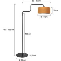 Steinhauer Golvlampa Bloeba, svart/guldfärgad, höjd 165 cm, velour