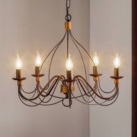 ONLI Lustre Fiamma Marrone à 5 lampes sans abat-jour