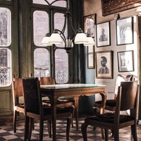 Viokef Clair - 5-bulb hanging light with glass shades