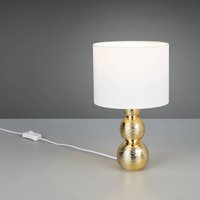 Reality Leuchten Bordslampa Lova, vit/guld, höjd 29 cm, glas/keramik, E27