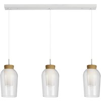 Mantra Iluminación Nora hänglampa, vit, transparent, 3 lampor, glas