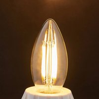 Lindby LED bulb, candle, E14, 4W, clear, 2700K