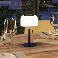 Paulmann LED solar table lamp Bartja, black, IP44 dimmable