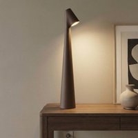 Vibia LED rechargeable table lamp Africa, height 40 cm, dark brown