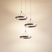 Lucande LED-hänglampa Kolo, brun, 3 lampor, dimbar