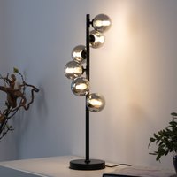 Schöner Wohnen Dubai table lamp, smoked glass, 6-bulb, G9