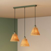 OSRAM Decor Raffia pendant light, 3-bulb, raffia, natural