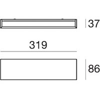 Linea Light LED-vägglampa Box W2 bi-emission, B 31,9 cm, svart, 2700 K
