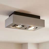 Arcchio spotlight Vince, 25 cm, 2 lampor, silver, GU10