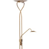 HighLight Empoli - LED-uplight-golvlampa i brons med läslampa