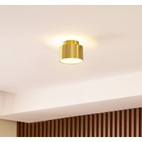 Lindby LED spotlight Nivoria, 11 x 9 cm, gold-coloured, metal