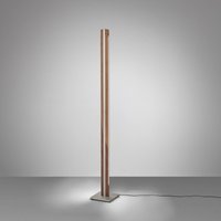 Quitani Elis LED floor lamp, walnut/nickel