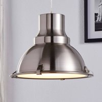 Lindby hanging light Letty, Ø 39 cm, nickel-coloured, metal, E27