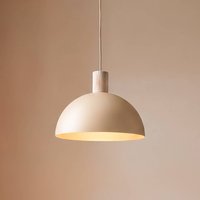 TK Lighting Oslo pendant light, sand-coloured, metal, Ø 34 cm, E27