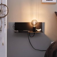 Applique murale Paulmann Devara, noir 40 cm E27 port USB