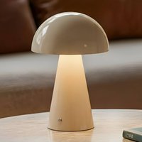 Lindby lampe de table LED rechargeable Nevijo, beige, Ø20cm, USB,