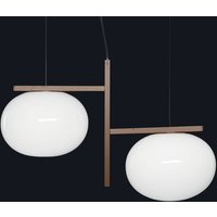 Oluce Alba - Hängande lampa med två glasskärmar