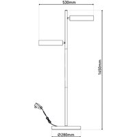 Näve LED-golvlampa Tessa svart/beige 165 cm Touchdim CCT 2 lampor.