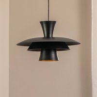 Luminex Plato pendant light, black, metal, Ø 38 cm, E27