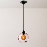 Opviq Pendellampa Benek, rosa, glas, Ø 20 cm, E27