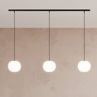 Casablanca Acai hanging light, white/black, long, 3-bulb, 21 cm