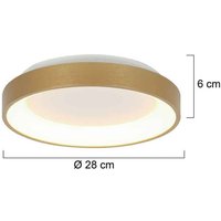 Steinhauer Ringlede LED taklampa, guld, höjd 6 cm, Ø 28 cm