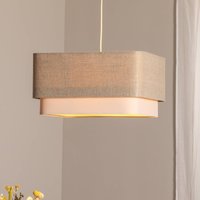 Maco Design Kwadro Duo hänglampa, grädde/beige, 50x50cm, linne