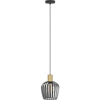 Hängelampe Empoli, Ø 20 cm, schwarz/messingfarben, Stahl