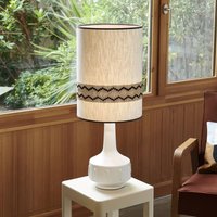 MARKET SET bordslampa Jimmy, vit/beige, 83 cm, kantband