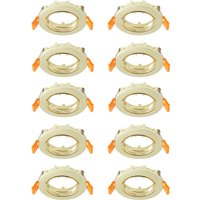 Prios takinbyggnadslampa Fibur, guld, zink, Ø 8,2 cm, 10 st