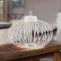 JUST LIGHT. GmbH JUST LIGHT. Akuba LED table lamp, white, 37 cm, bamboo
