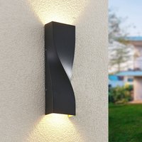 Lucande LED-utomhusvägglampa Tibelya, antracit, upp/ner, IP65