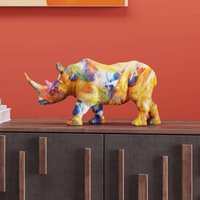 KARE decorative figure Coloured Rhino, polyresin, colourful print