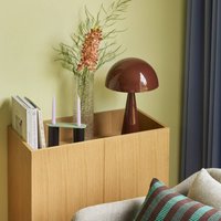 HÜBSCH Bordslampa Mush, brun, metall, höjd 50 cm