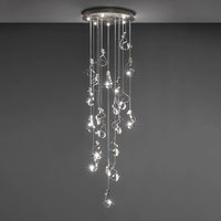 Knikerboker Curve LED pendant light 20-bulb silver