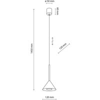 TK Lighting Hänglampa Cono Mini, 1 lampa, Ø 12 cm, svart, E27